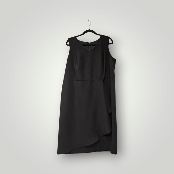TALBOTS‎ Dress Womens 14W Black Sleeveless Faux-Wrap New - Picture 1 of 8